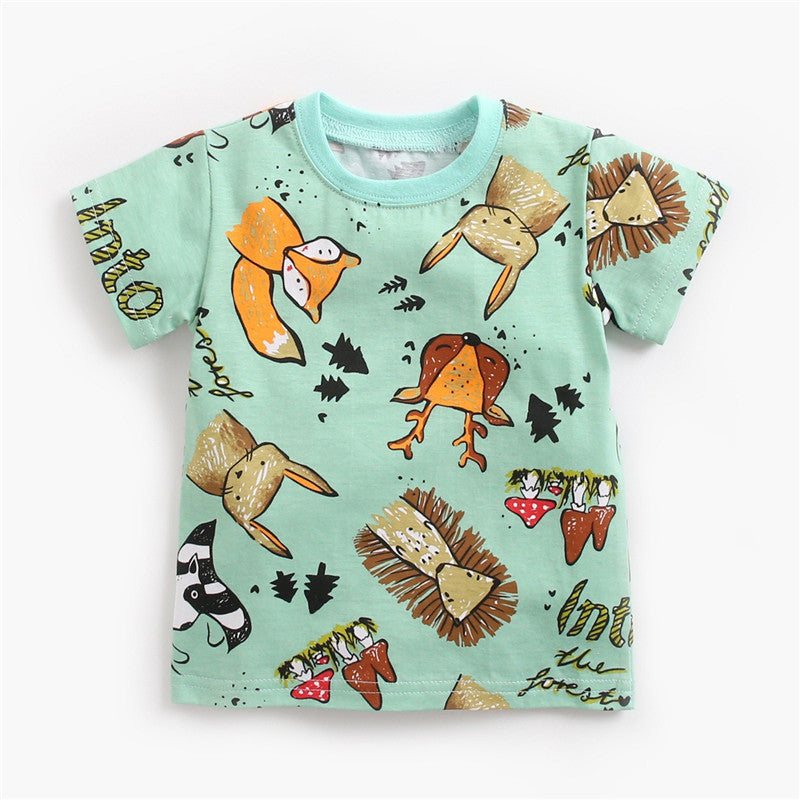 Adorable cartoon baby set with colorful t-shirt and comfy shorts, perfect for sunny days and playtime adventures