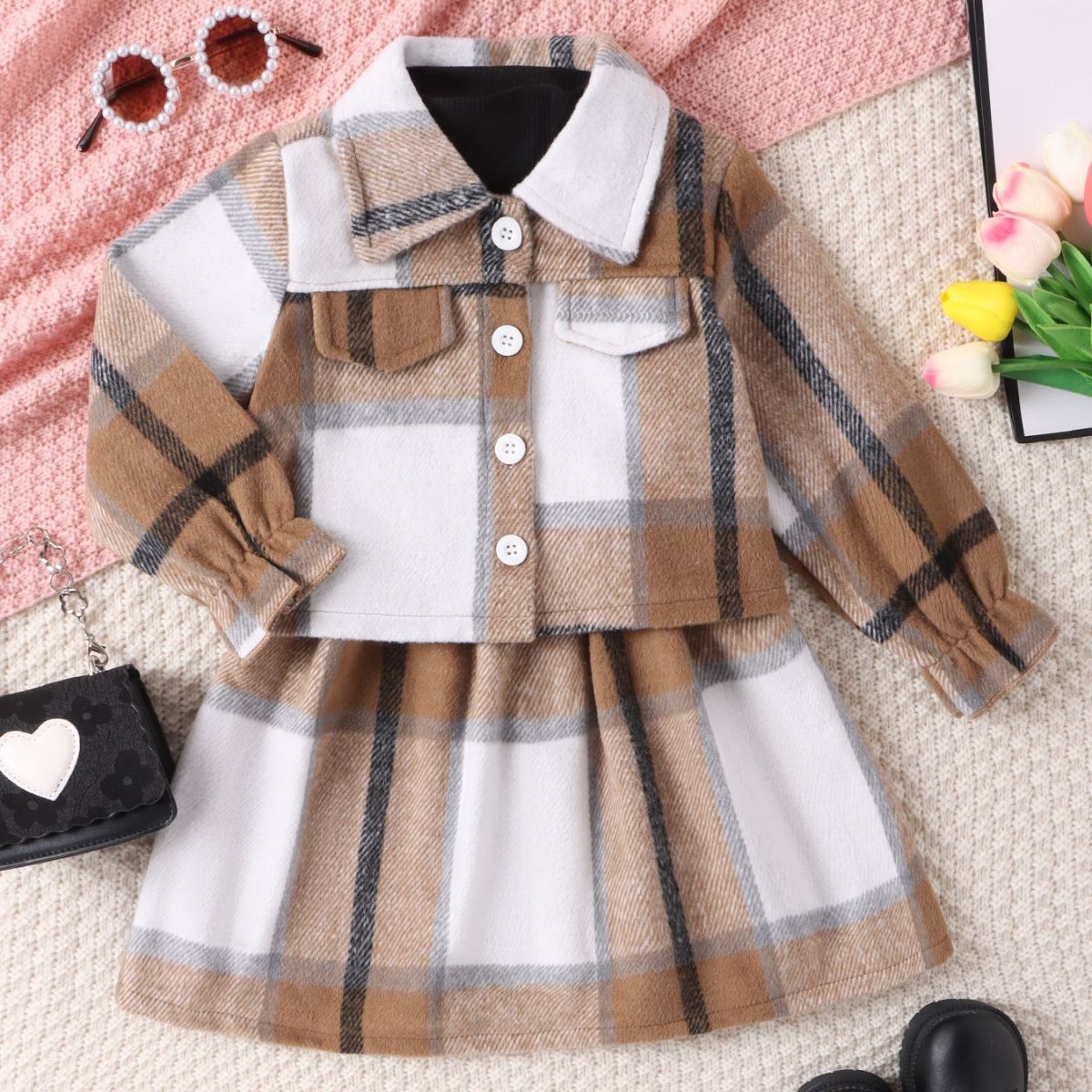 BABY GIRL SET SUIT Brown & Black