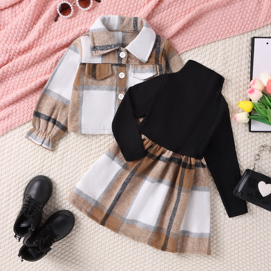 BABY GIRL SET SUIT Brown & Black