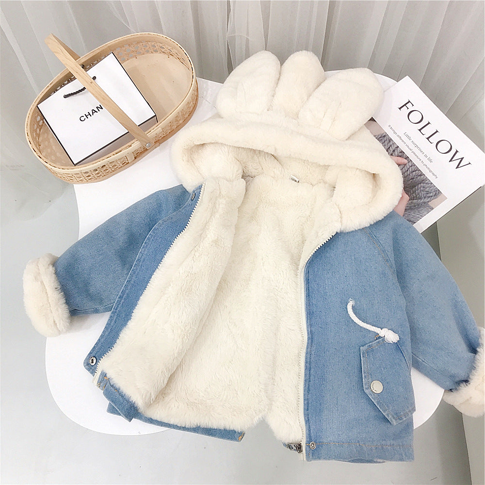 JEANSJACKE MIT FELL 