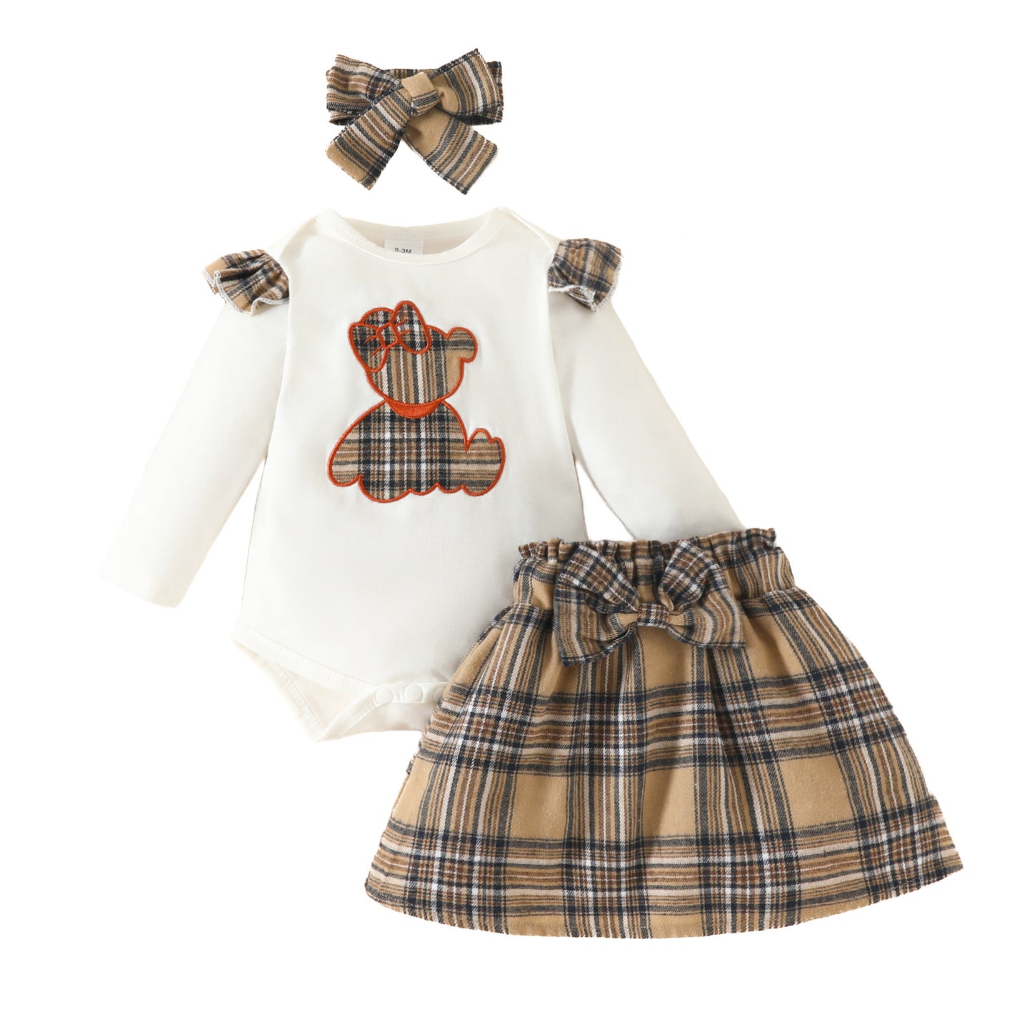 BABY GIRL TEDDY SET SUIT Brown & White
