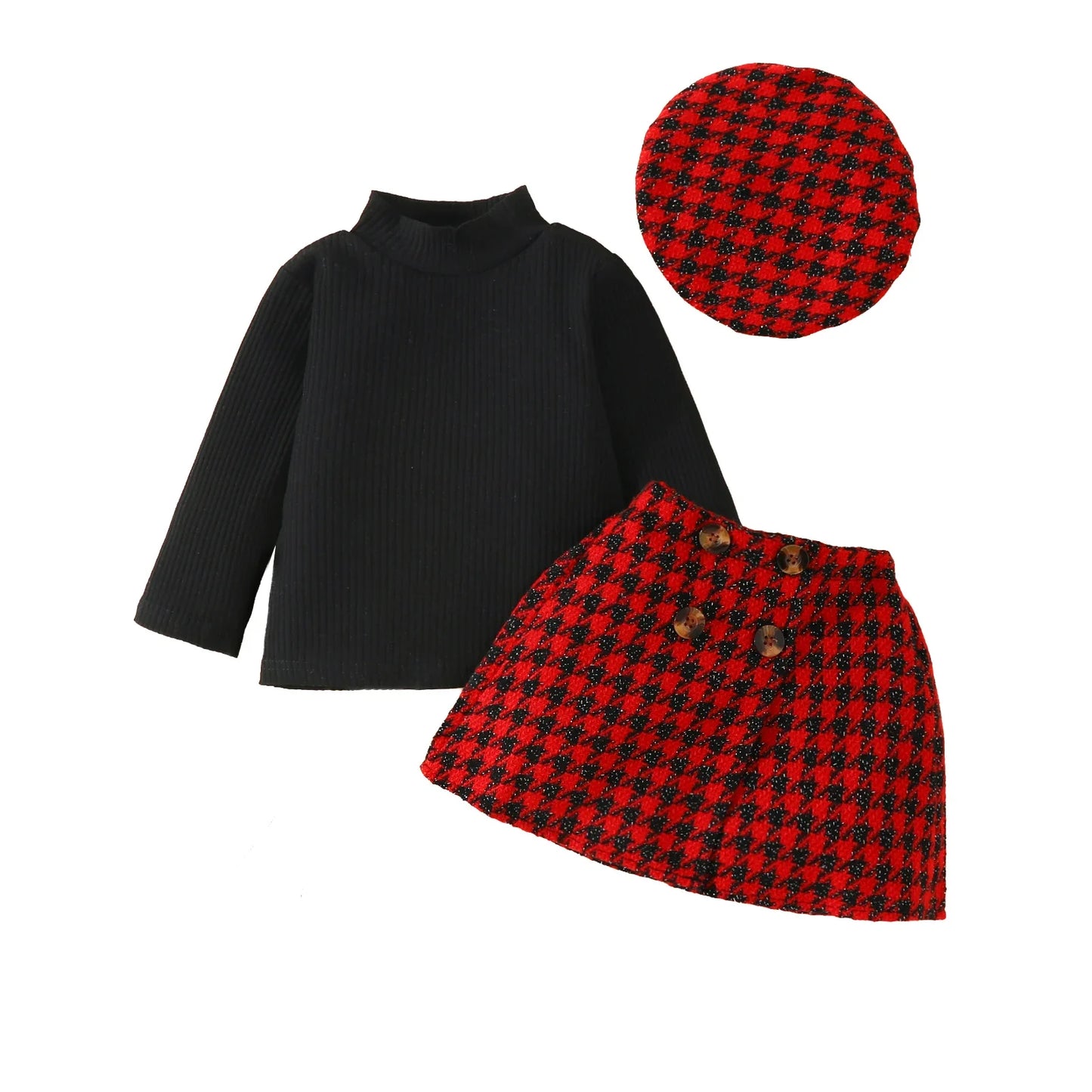 BABY GIRL SET SUIT Red & Black