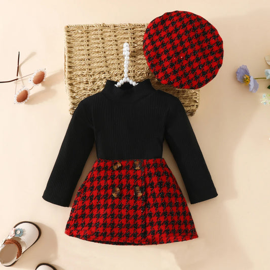 BABY GIRL SET SUIT Red & Black