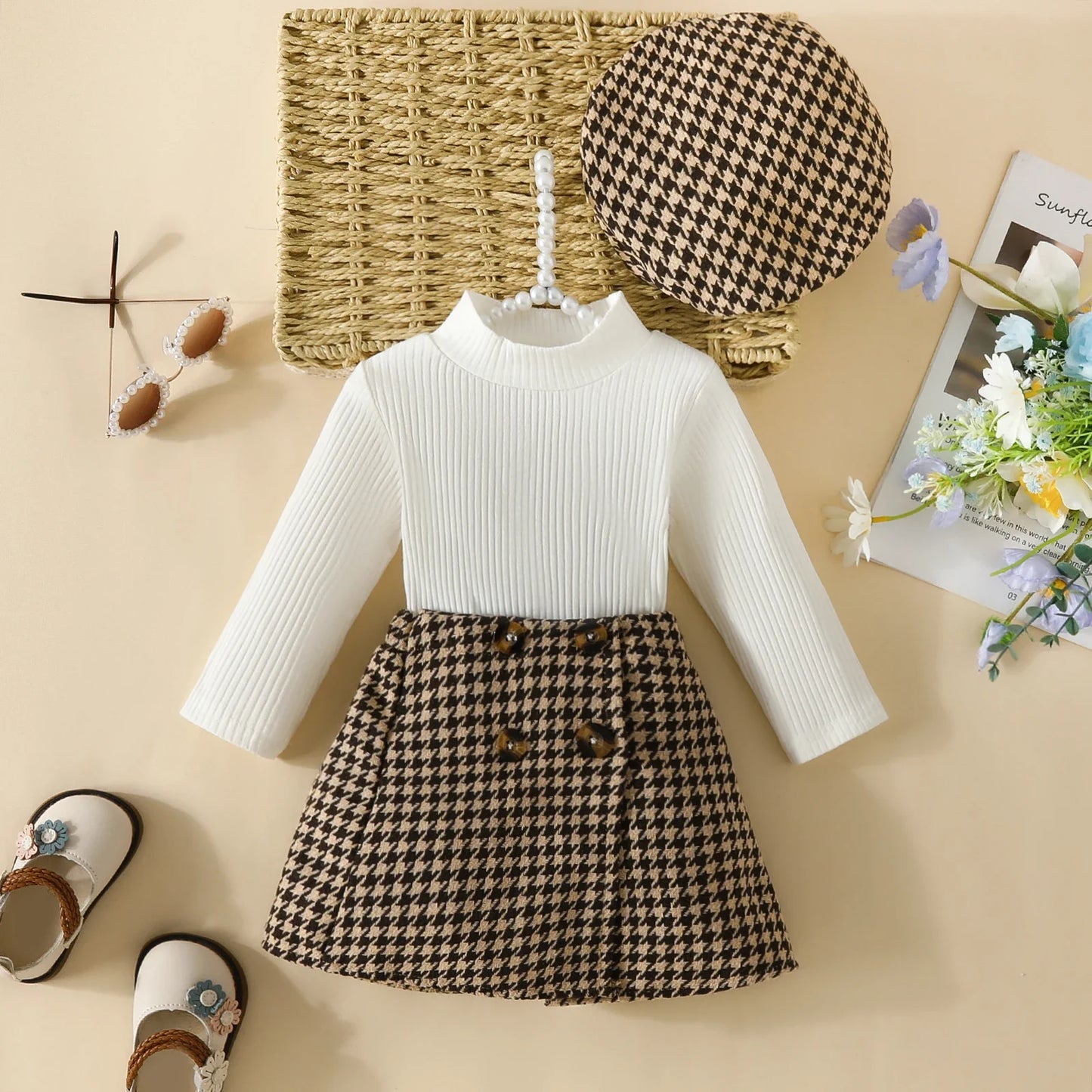 BABY GIRL SET SUIT Brown & White